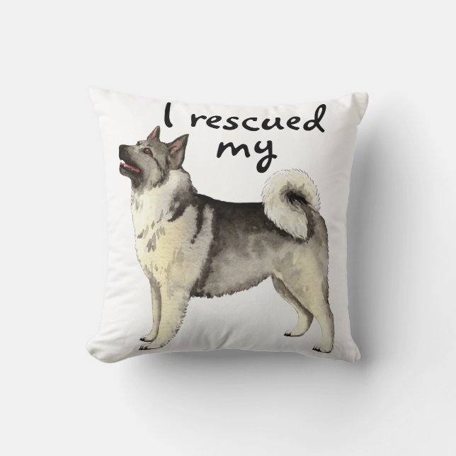 Rescue Norwegian Elkhound Cushion (Front)