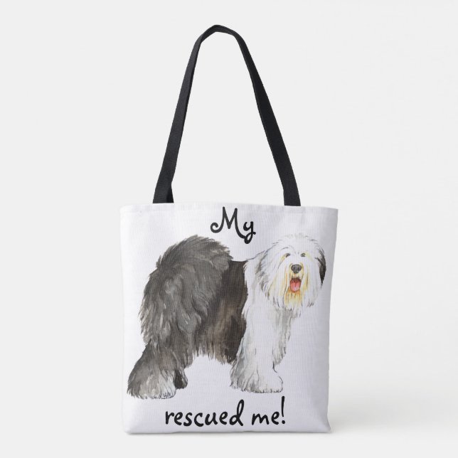 Rescue Old English Sheepdog Tote Bag (Back)