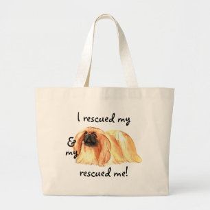 Rescue Pekingese Large Tote Bag
