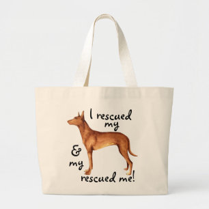 Rescue Pharaoh Hound Large Tote Bag