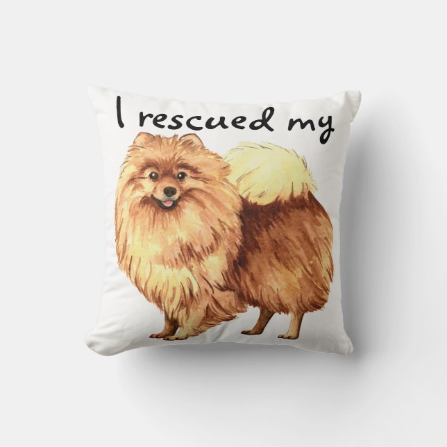 Rescue Pomeranian Cushion (Front)