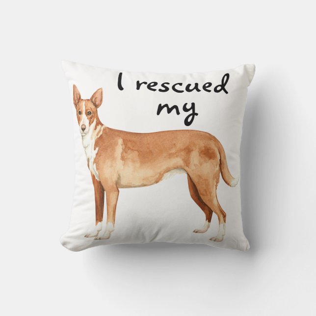 Rescue Portuguese Podengo Cushion (Front)