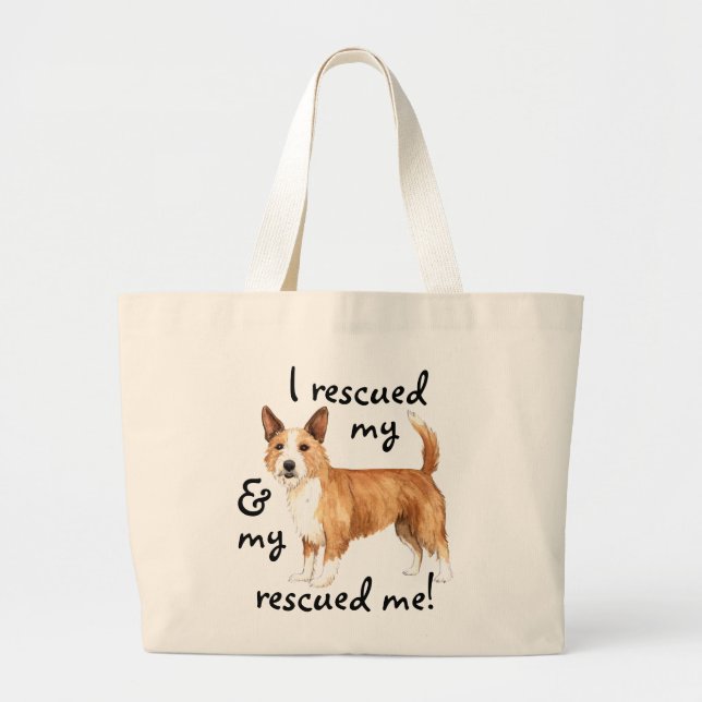 Rescue Portuguese Podengo Pequeno Large Tote Bag (Front)