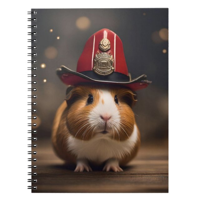 Rescue Ready: Guinea Pig in a Fireman's Hat, Notebook (Front)