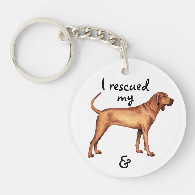 Rescue Redbone Coonhound Key Ring (Front)
