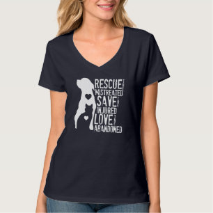 Rescue, Save, Love Animal Rescue, Dog Lover Cat Lo T-Shirt