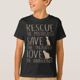 Rescue Save Love - Cute Animal Rescue Dog Cat Love T-Shirt