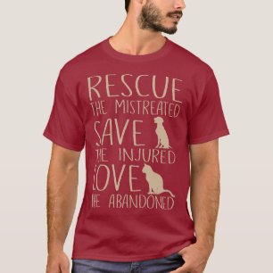 Rescue Save Love - Cute Animal Rescue Dog Cat T-Shirt