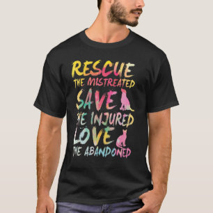 Rescue Save Love Cute Animal Rescue.Dog Cat T-Shirt
