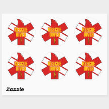 Rescue Scuba Diver Circle Sticker