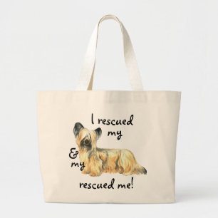 Rescue Skye Terrier Large Tote Bag