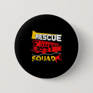 Rescue Squad Lifesaver Fireman Gift Proud Firefigh 6 Cm Round Badge