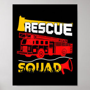 Rescue Squad Lifesaver Fireman Gift Proud Firefigh Poster