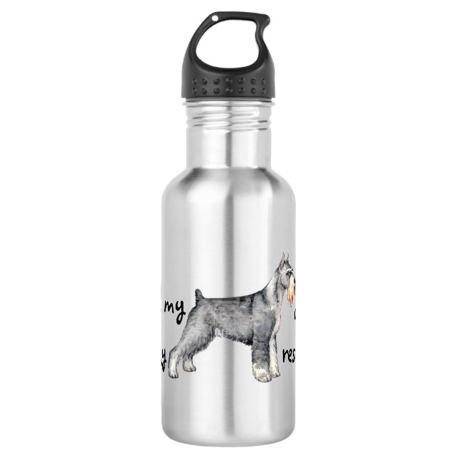 Rescue Standard Schnauzer 532 Ml Water Bottle (Front)