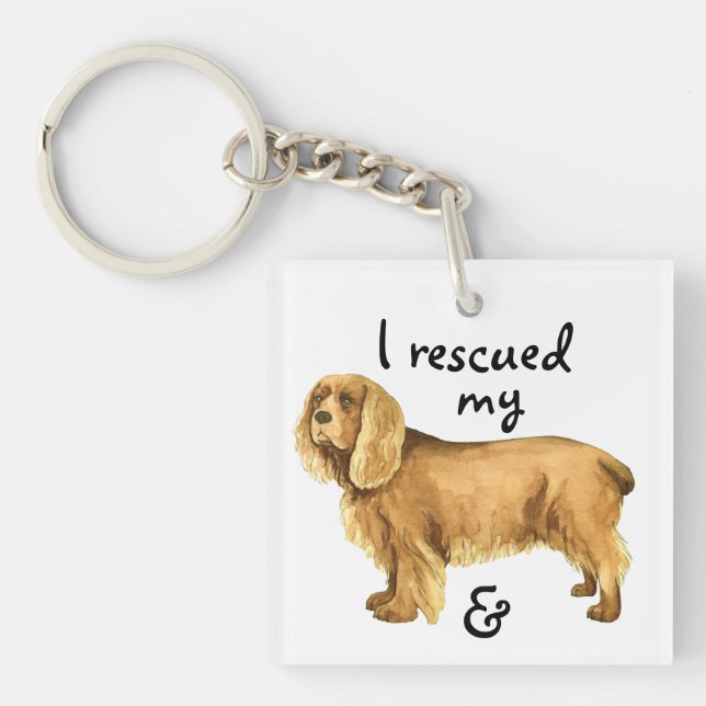 Rescue Sussex Spaniel Key Ring (Front)