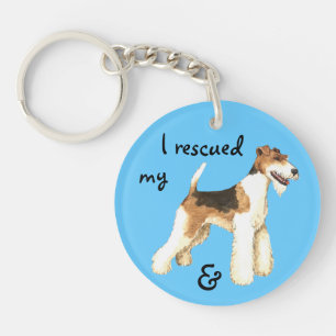 Rescue Wire Fox Terrier Key Ring