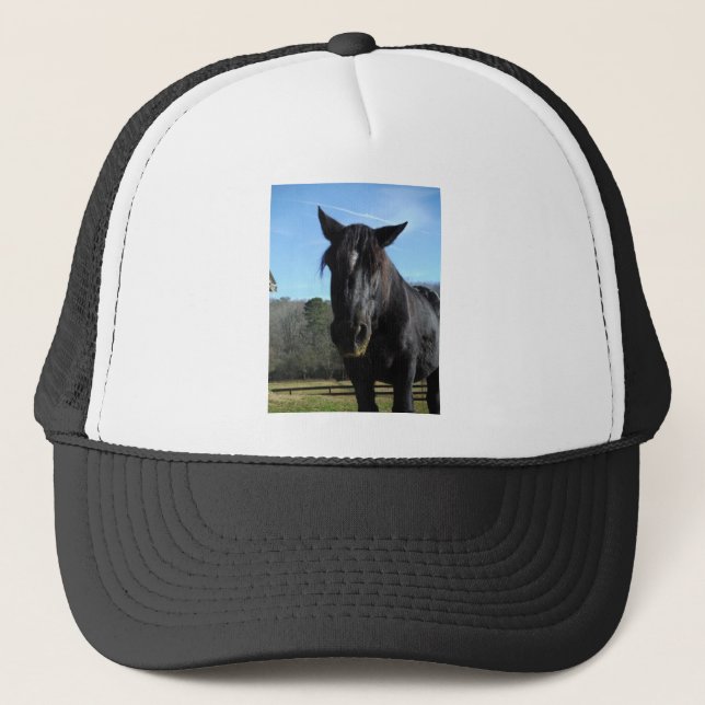 Rescued Black Draught Horse Trucker Hat (Front)