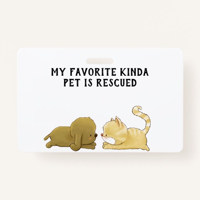Rescued custom pets ID badge (Front)