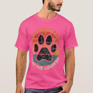 Rescued Hearts Beat The Loudest Retro Paw Dog Adot T-Shirt