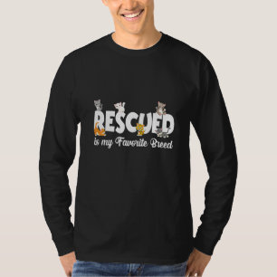 Rescued Is My Favourite Breed Adopt Dog Cat Pet T-Shirt