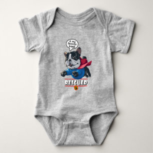 Rescued is my favourite breed   baby bodysuit