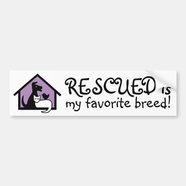 Rescued is my favourite breed! bumper sticker (Front)