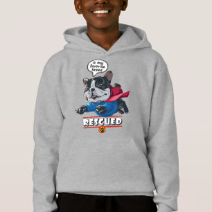 Rescued is my favourite breed   Kid Pullover Hoodi
