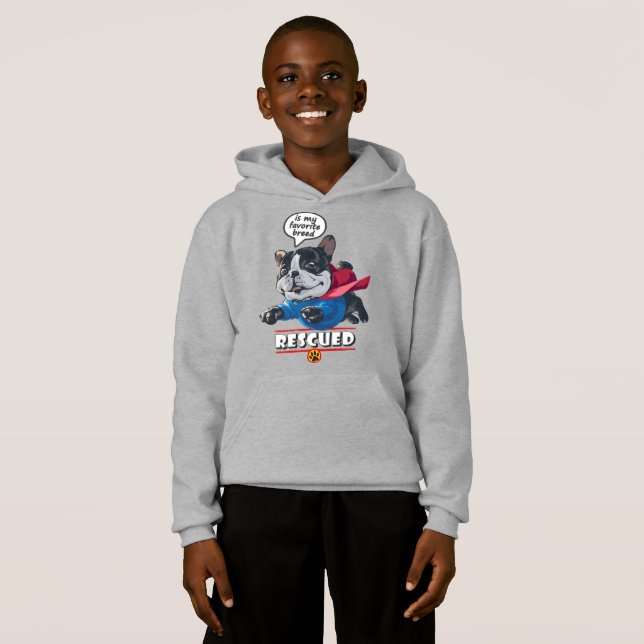 Rescued is my favourite breed | Kid Pullover Hoodi (Front Full)
