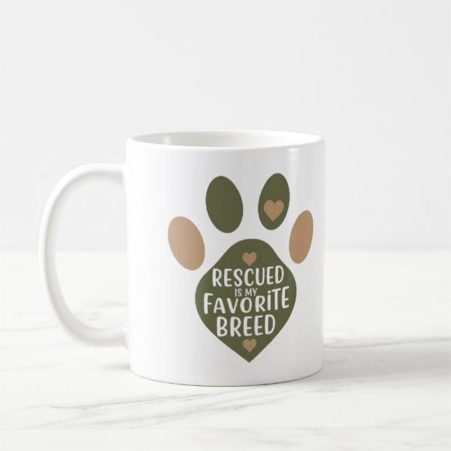 Rescued Is My Favourite Breed Mug  (Left)