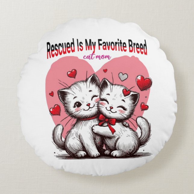 Rescued Is My Favourite Breed Pillow | Pet  (Front)
