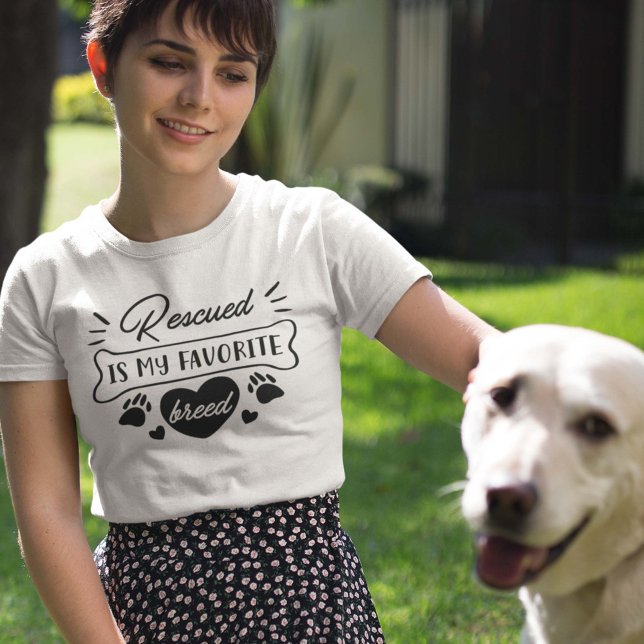 Rescued Is My Favourite Breed T-Shirt (Creator Uploaded)