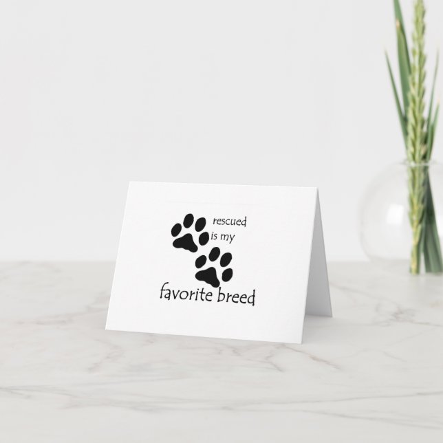 "Rescued is My Favourite Breed" Thank You Cards (Front)