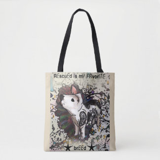 Rescued is my favourite breed tote bag