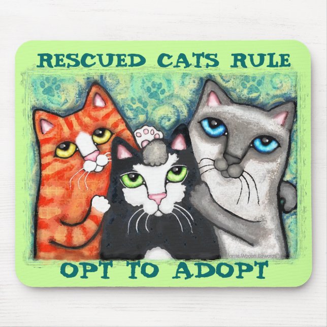 Rescued / Shelter Cat's Mouse Pad (Front)