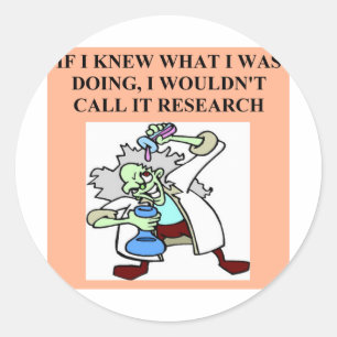 research  joke classic round sticker