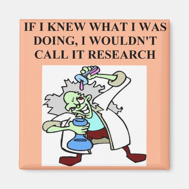 research  joke magnet (Front)