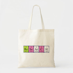 Research periodic table name tote bag