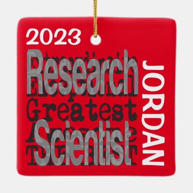Research Scientist Extraordinaire Ceramic Ornament (Back)