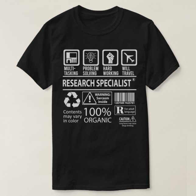 Research Specialist MultiTasking Certified Job Gif T-Shirt (Design Front)