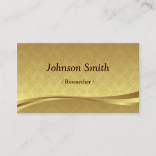 Researcher - Elegant Gold Damask Business Card