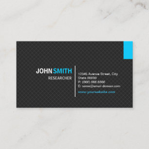Researcher - Modern Twill Grid Business Card