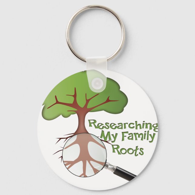 Researching my Family Roots Key Ring (Front)