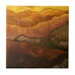 Reseeding mountains in browns and yellow sky tile