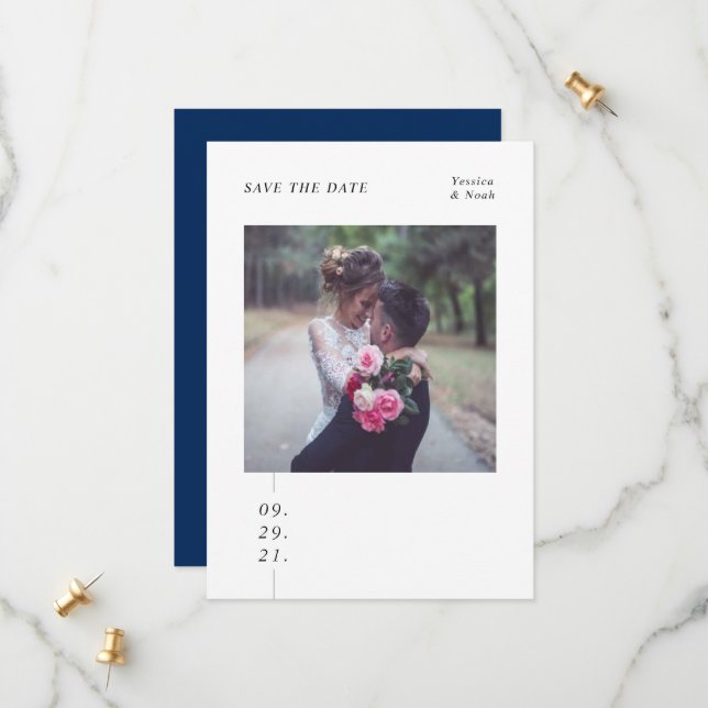 Reserva La Fecha Boda fotográfica moderna Ahorra l Save The Date (Front/Back In Situ)