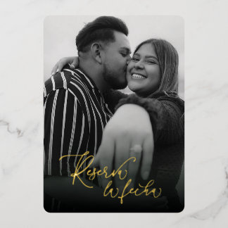 Reserva la Fecha en Moderno Blanco y Negro