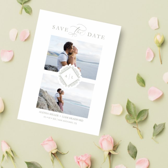 Reserva La Fecha Initials Trend Chic Ornament Soph Save The Date (Creator Uploaded)