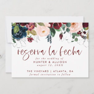 Reserva La Fecha Modern FloralInvitation Save The Date
