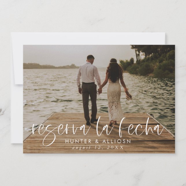 Reserva La Fecha Modern Photo Invitation (Front)