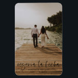 Reserva La Fecha Modern Photo Invitation Magnet<br><div class="desc">This modern photo wedding save the date flat card has a warm, minimalist design. The front features a lively script text above your first names and date. On the back, we've set the background as transparent, so that the colour of the paper will serve as the base colour. You can...</div>