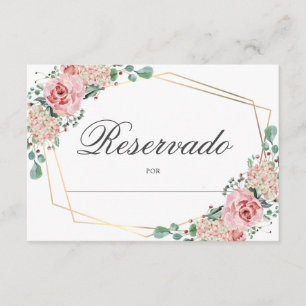 RESERVADO Mesa - Pink Spanish Quinceañera Quince Enclosure Card